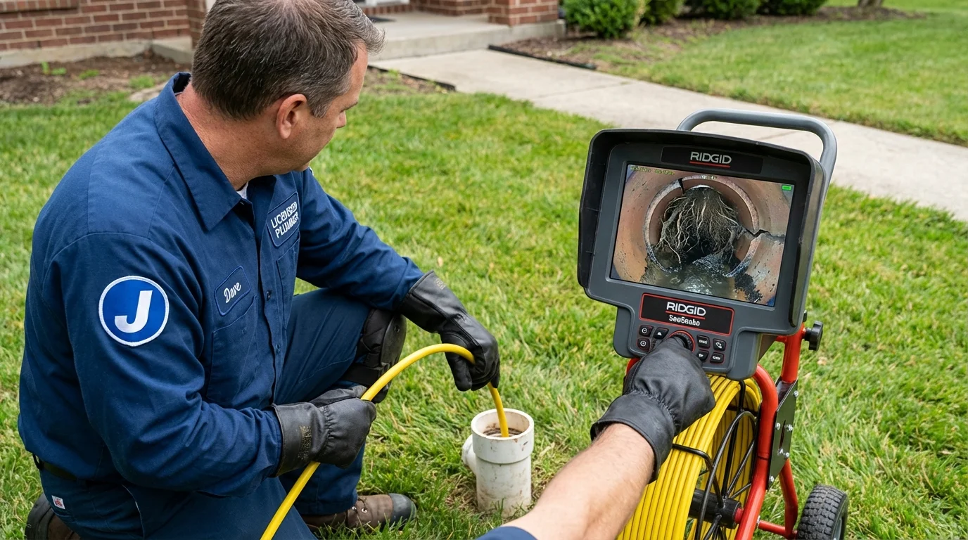 Sewer camera inspection being performed by Johns Plumbing LLC in Haledon
