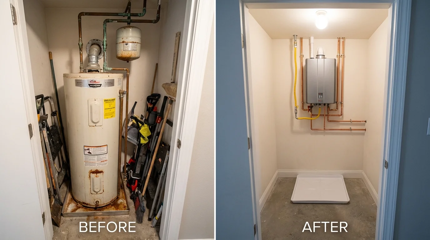 Tank water heater versus wall-mounted tankless unit comparison for Haledon, NJ homeowners